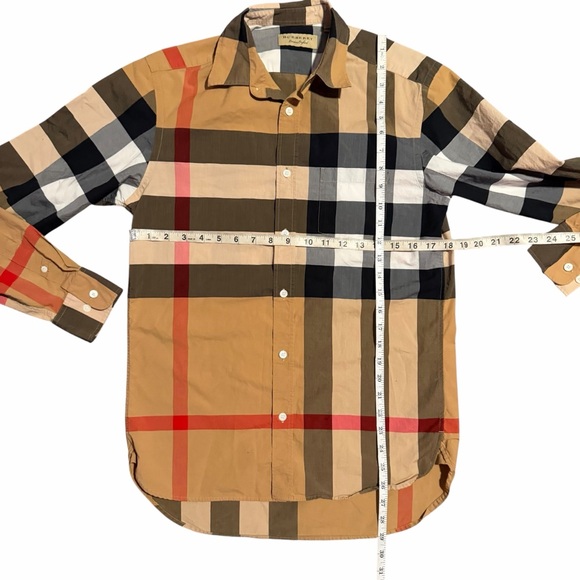 Burberry Summerton Cotton Poplin Check Slim Fit Button Down Shirt Size Small - Picture 4 of 8